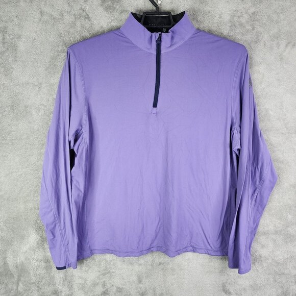 Mens Lavender Greyson Pullover Golf Polo Shirt 1/4 Zip Long Sleeve Size XL - Picture 2 of 10
